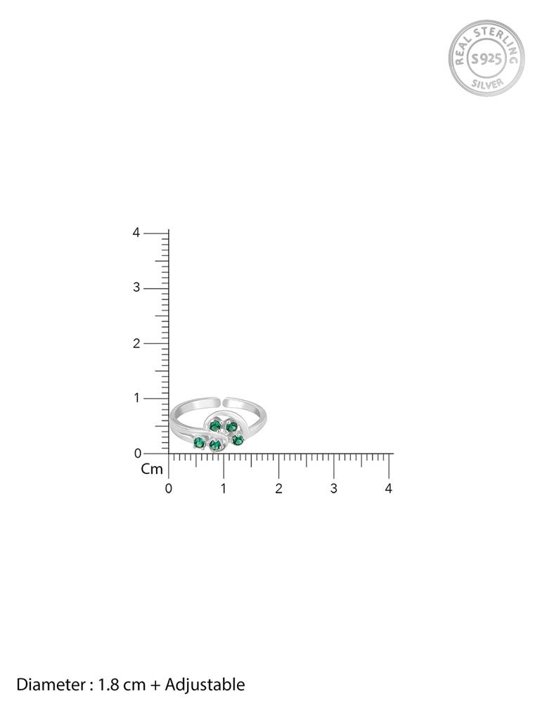 Giva 925 Sterling Silver Jade Elegance Toe Rings