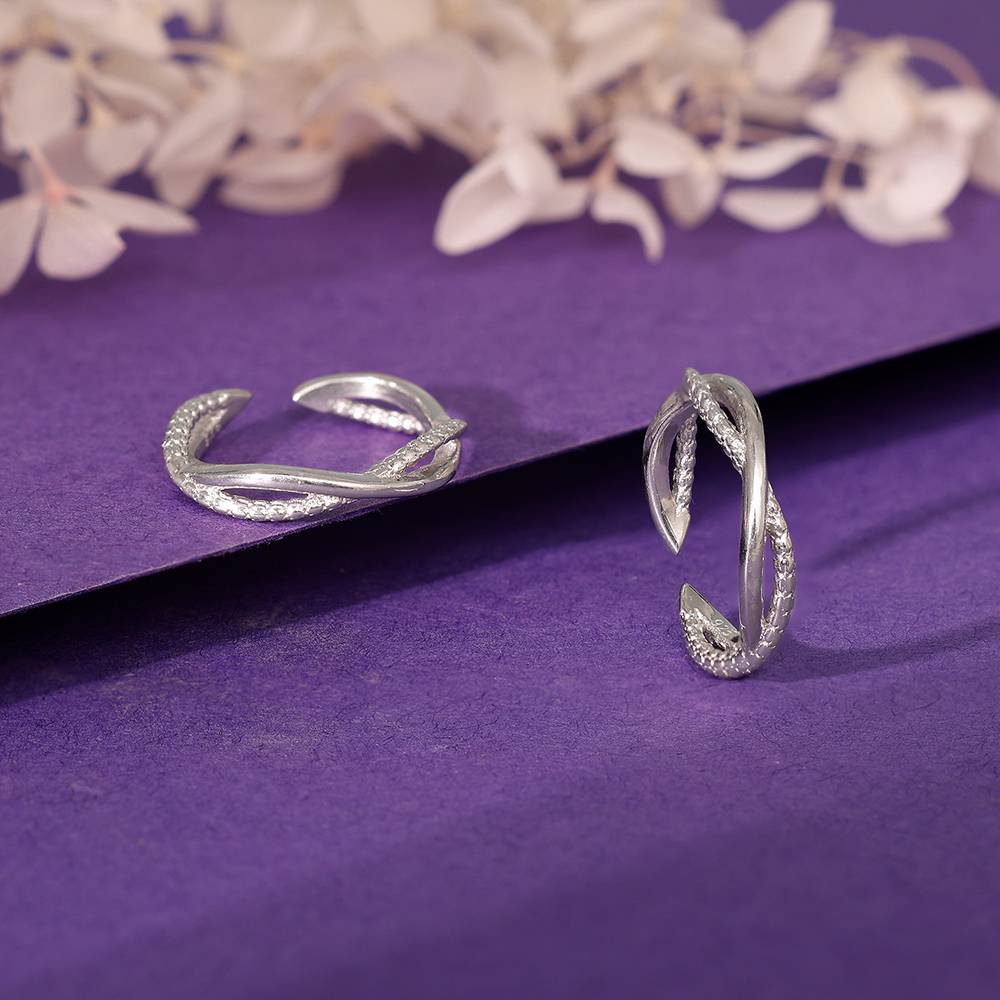 925 Silver Moonlit Bliss Toe Rings, Adjustable| Toe Rings For Women And Girls : TR0199