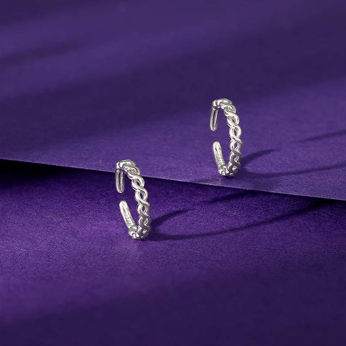 Silver Curving Toe Rings| Toe Rings For Women And Girls | With Certificate Of Authenticity : TR0200