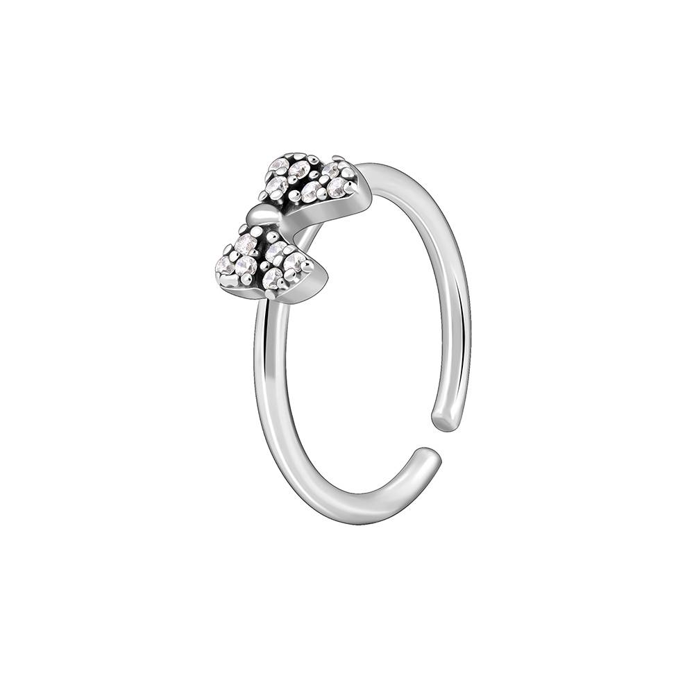 925 Oxidised Silver Bow Toe Rings : TR0217