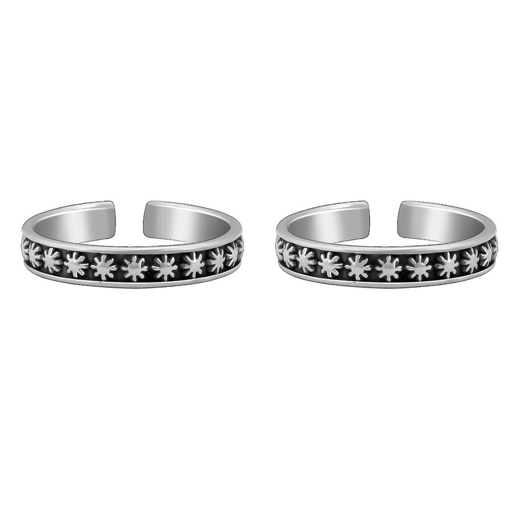 925 Oxidised Silver Torsha Toe Rings : TR0221