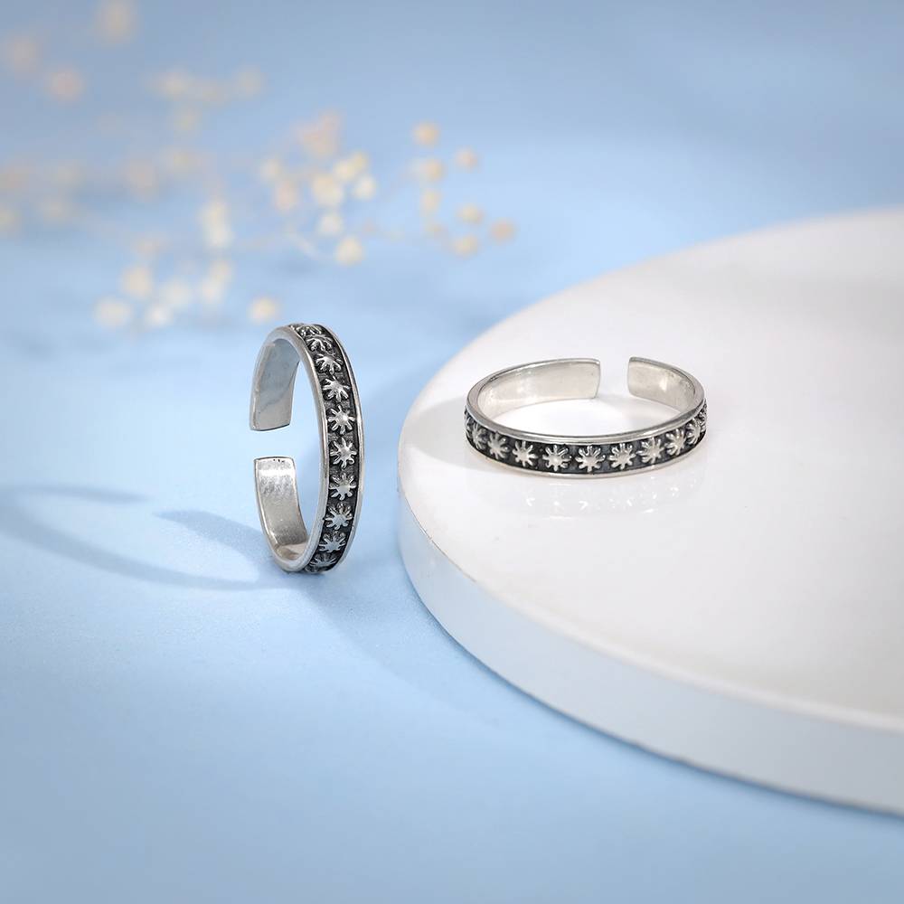 925 Oxidised Silver Torsha Toe Rings : TR0221