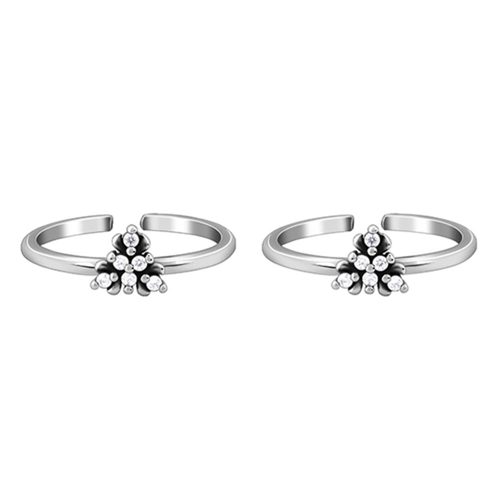 925 Oxidised Silver Mayuri Toe Rings : TR0232