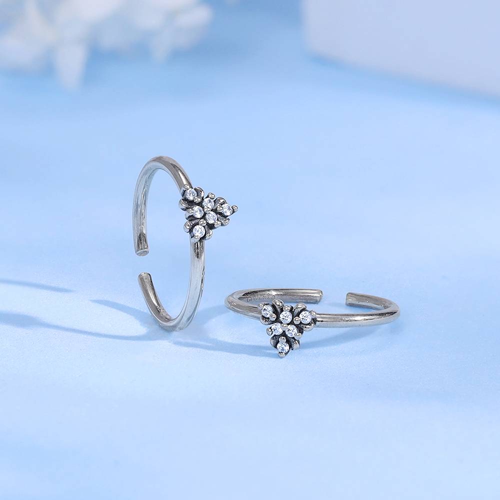 925 Oxidised Silver Mayuri Toe Rings : TR0232