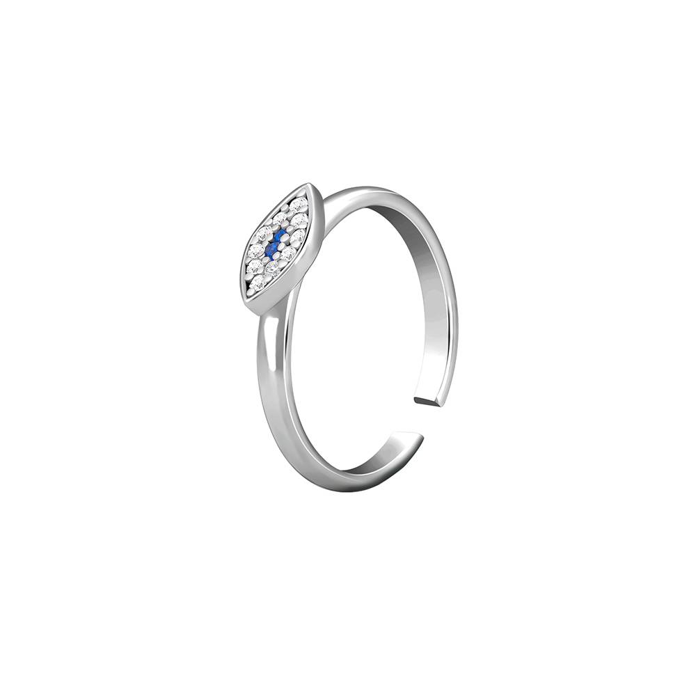 925 Silver Elegant Evil Eye Toe Rings : TR0234