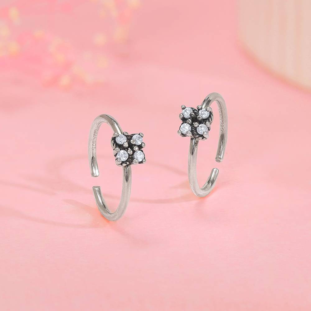 925 Oxidised Silver Rajni Toe Rings : TR0238
