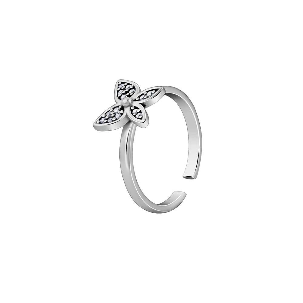 925 Oxidised Silver Shinny Butterfly Toe Rings : TR0255
