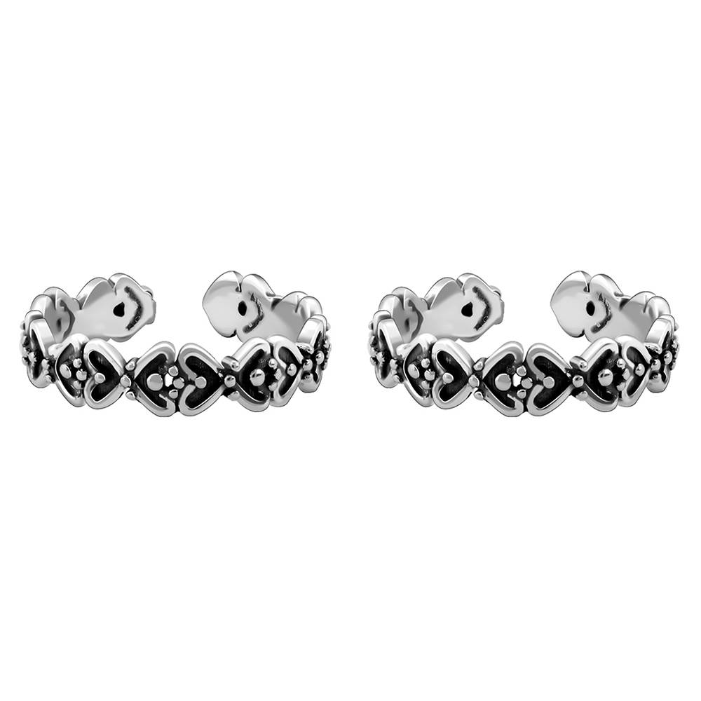 925 Oxidised Silver Manvi Toe Rings : TR0256