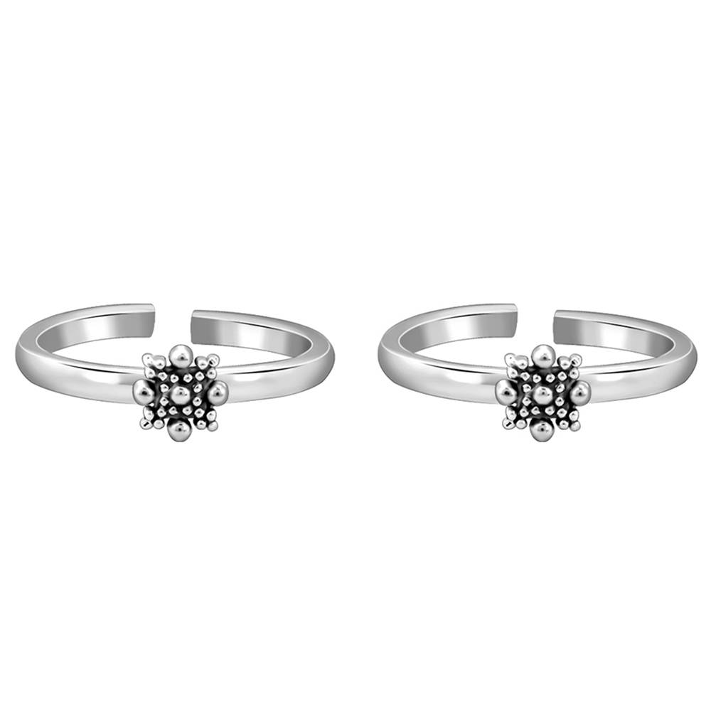 925 Oxidised Silver Bhaavna Toe Rings : TR0267