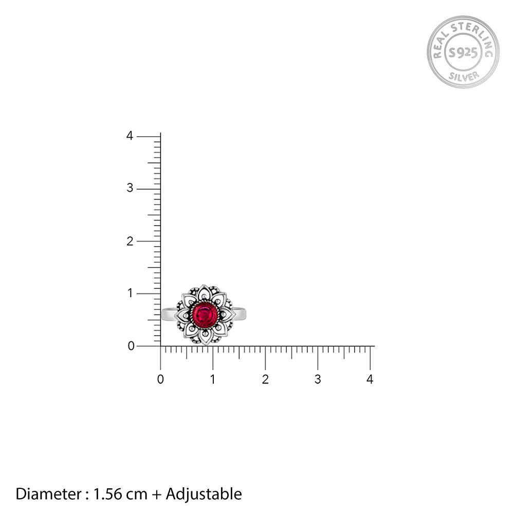 925 Oxidised Silver Mandala Toe Rings, Adjustable| Toe Rings For Women And Girls : TR0290