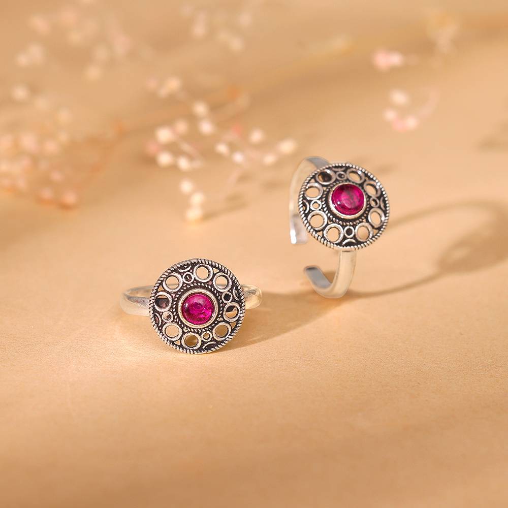 925 Oxidised Silver Twilight Toe Rings, Adjustable| Toe Rings For Women And Girls : TR0294