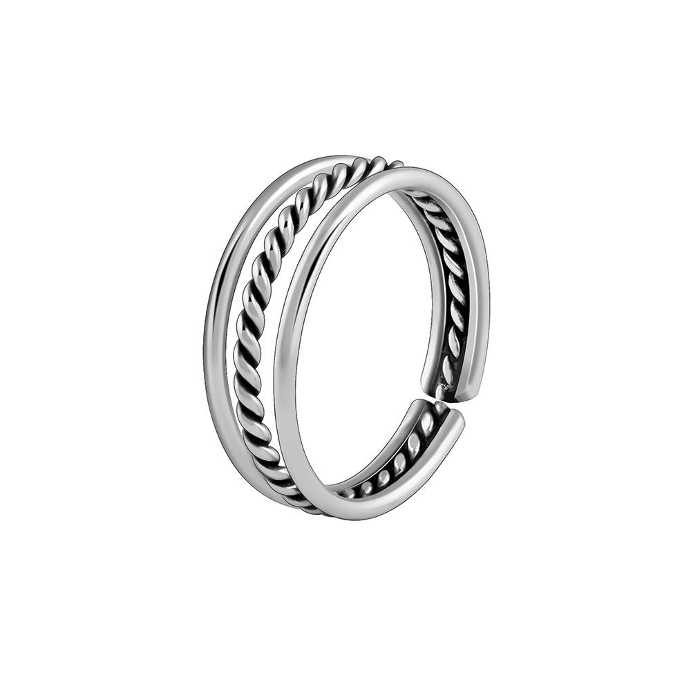 925 Oxidised Silver Footsie Bling Toe Rings : TR0310