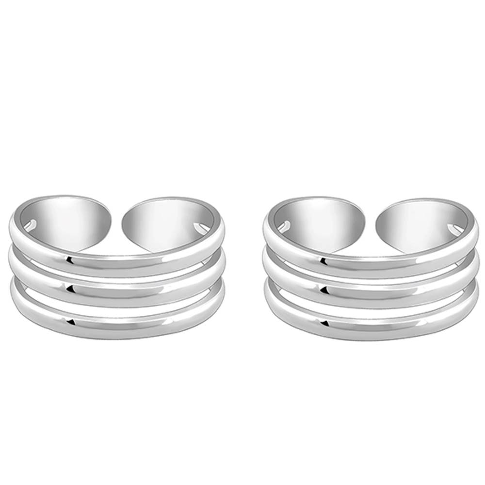 925 Silver Triple Bliss Toe Ring : TR0312