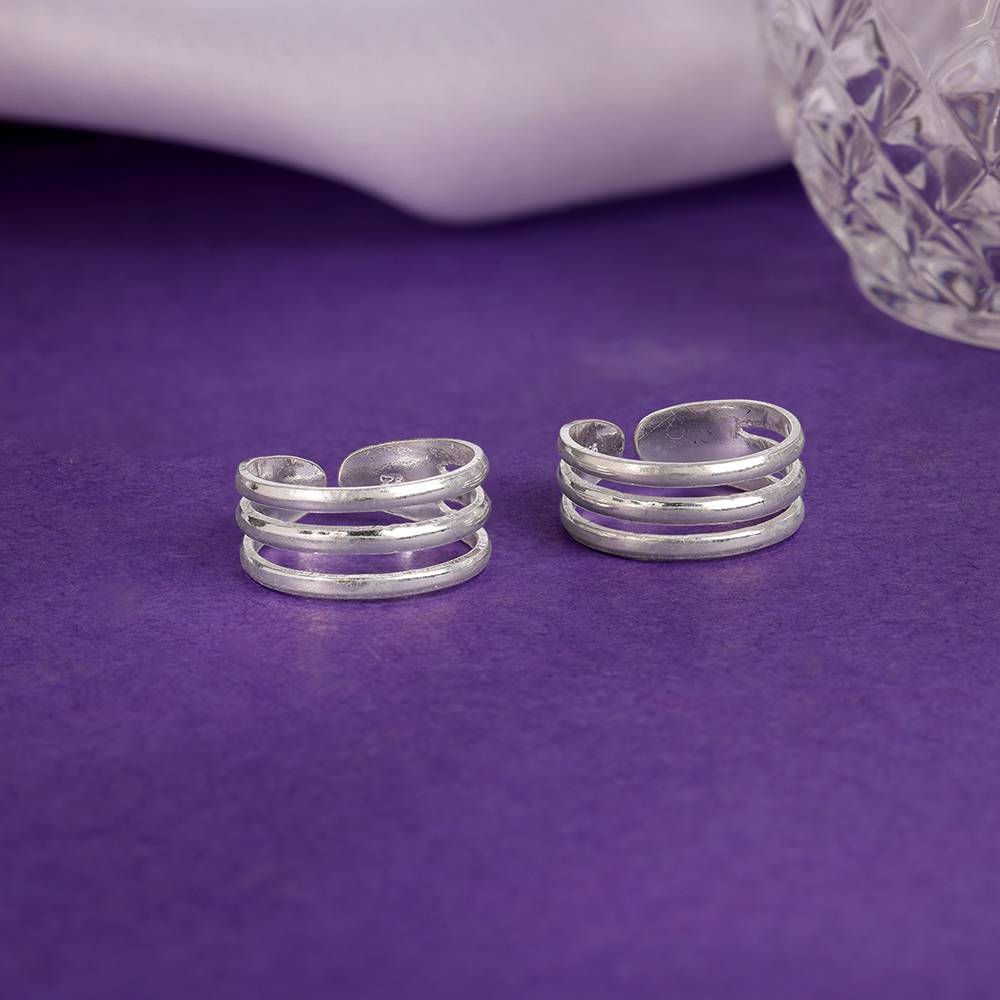 925 Silver Triple Bliss Toe Ring : TR0312