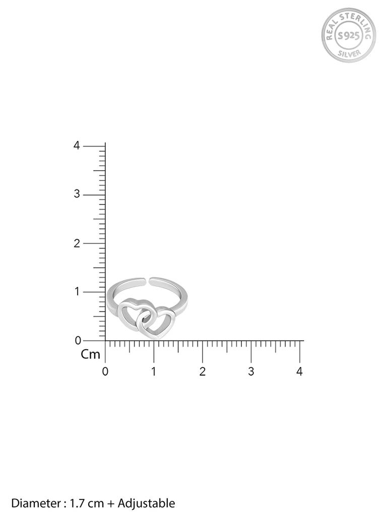 GIVA 925 Sterling Silver Linked Hearts Toe Rings