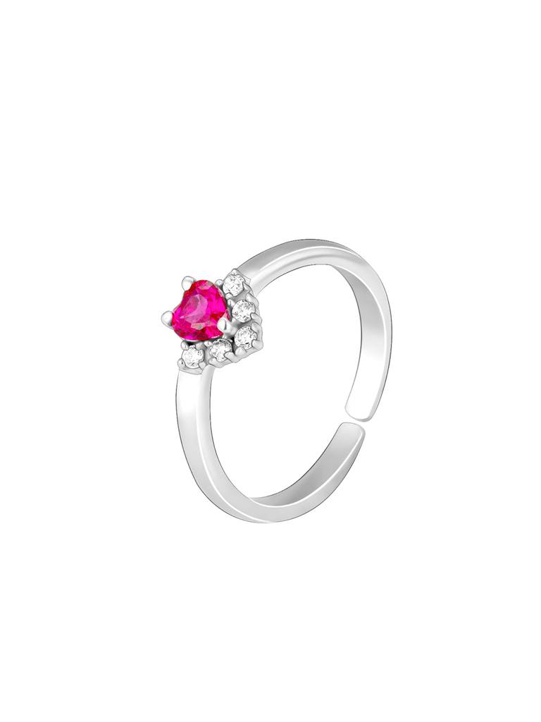 GIVA 925 Sterling Silver Pink Heart Toe Rings