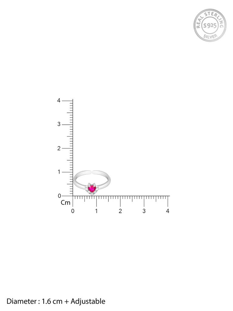 GIVA 925 Sterling Silver Pink Heart Toe Rings