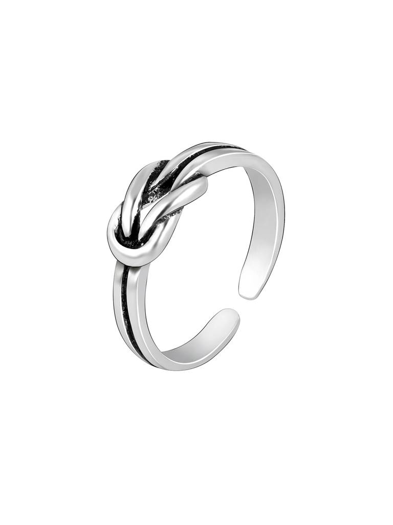 GIVA 925 Sterling Silver Oxidised Silver Love Knot Toe Rings