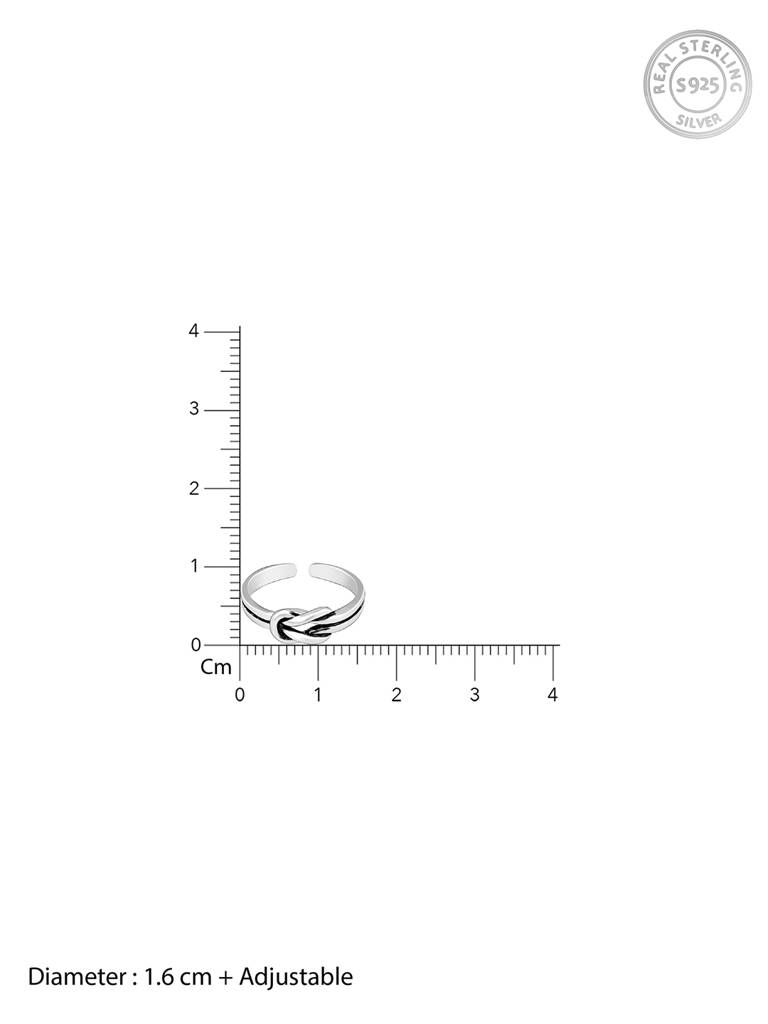 GIVA 925 Sterling Silver Oxidised Silver Love Knot Toe Rings