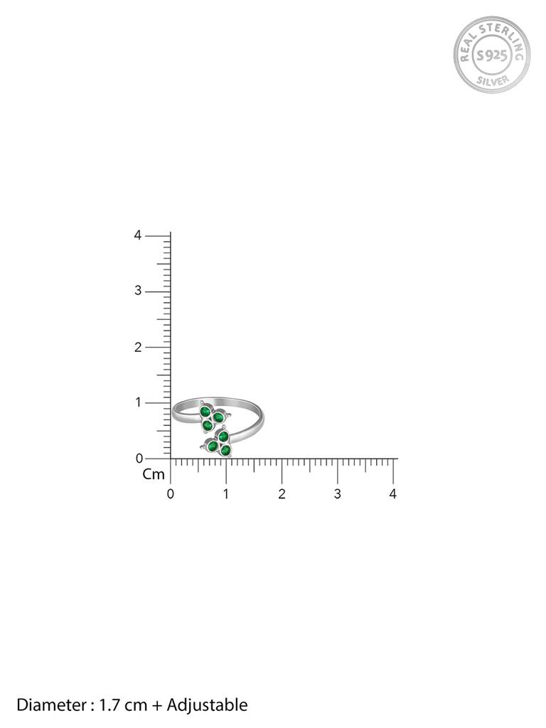 GIVA 925 Sterling Silver Green Stone Toe Rings