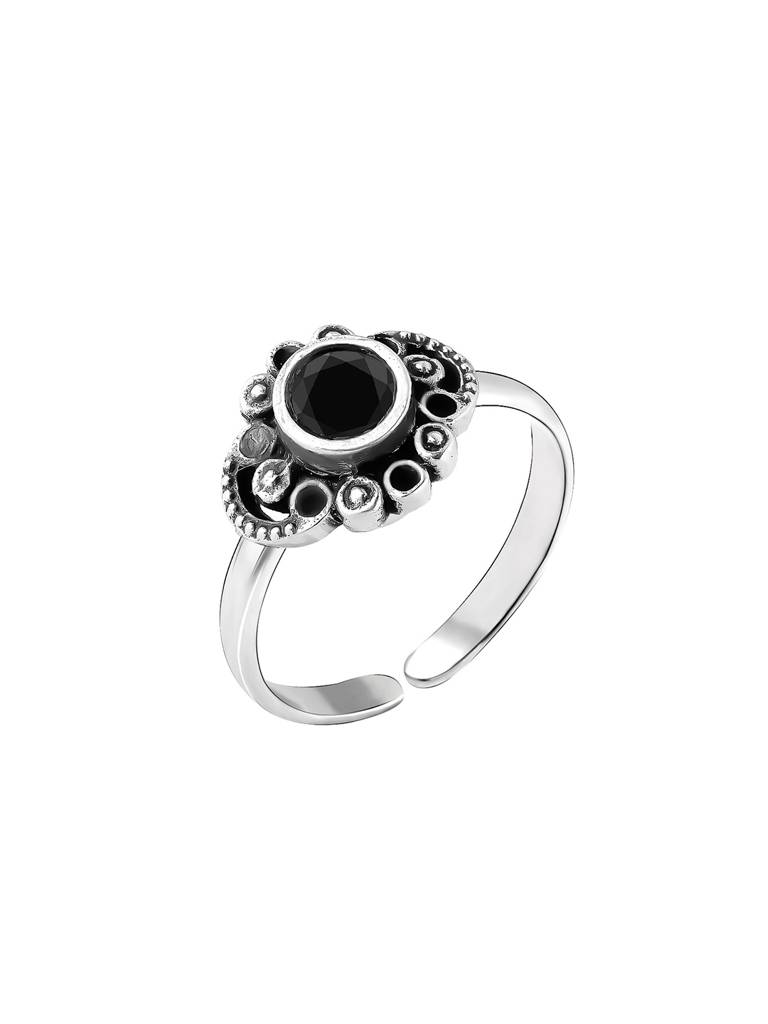 GIVA 925 Sterling Silver Black Stone Toe Ring