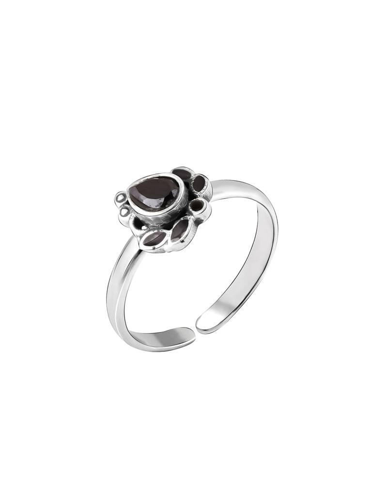 GIVA 925 Sterling Silver Black Pear Stone Toe Ring