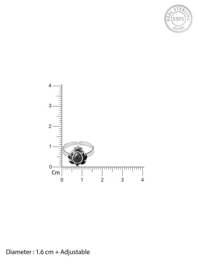 GIVA 925 Sterling Silver Black Pear Stone Toe Ring