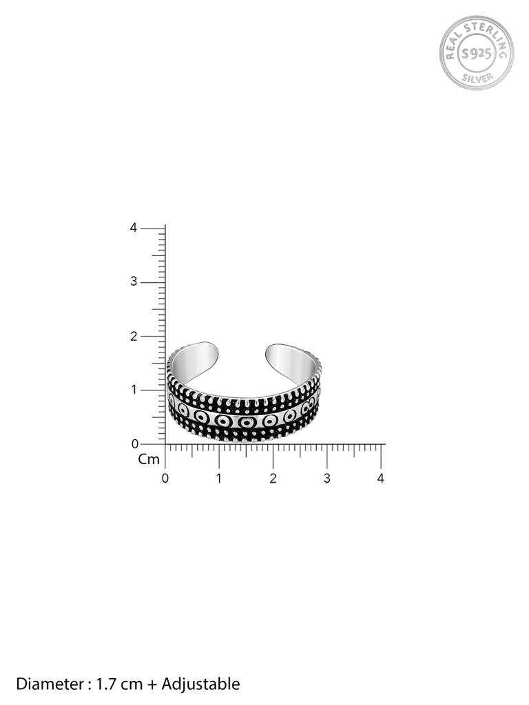 GIVA 925 Sterling Silver Oxidised Silver Black Beauty Toe Rings