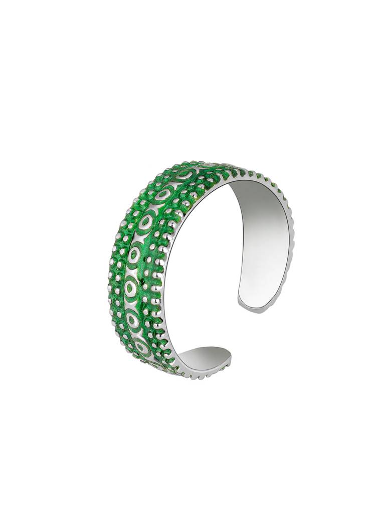 GIVA 925 Sterling Silver Oxidised Silver Green Glory Toe Rings