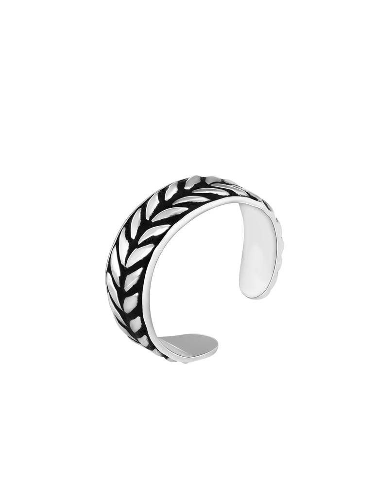 GIVA 925 Sterling Silver Oxidised Silver Leafy Toe Ring