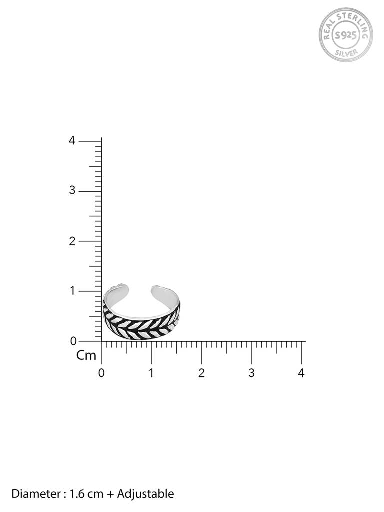 GIVA 925 Sterling Silver Oxidised Silver Leafy Toe Ring