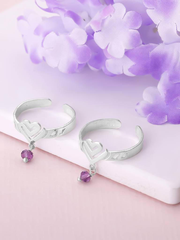 Giva 925 Sterling Silver Joyful Heart Toe Rings