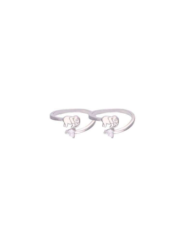 Sterling Silver Elephant Solitaire Toe Ring : TR100-S-NA