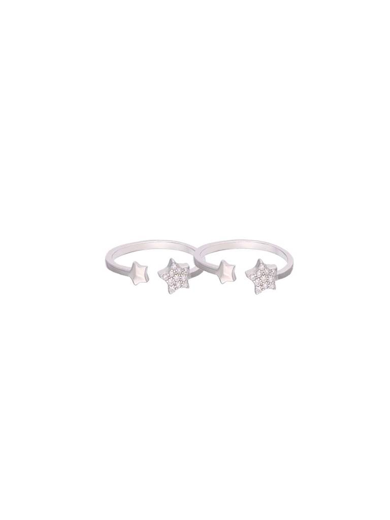 Sterling Silver Zircon Studded Star Toe Ring : TR105-S-NA