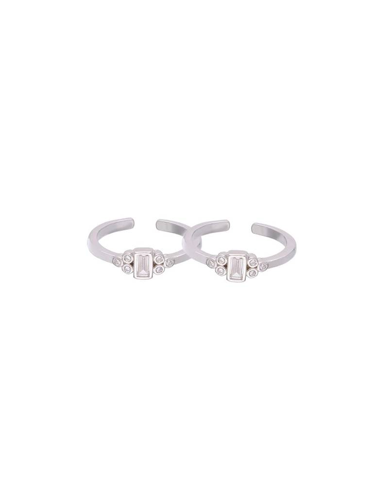 Sterling Silver Baguette Toe Ring : TR106-S-NA