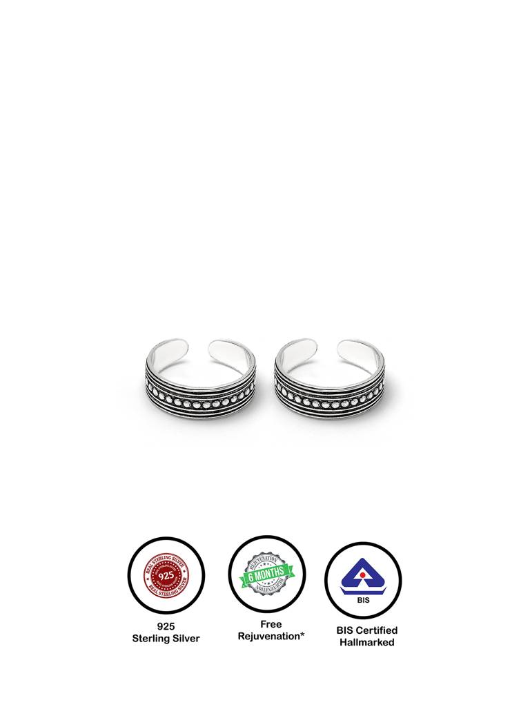 Silver Oxi Classic Line Toe Ring : TR11