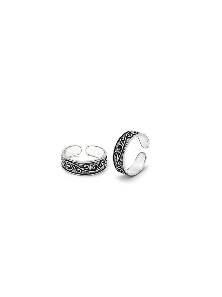 Silver Oxi Breeze Toe Rings : TR19
