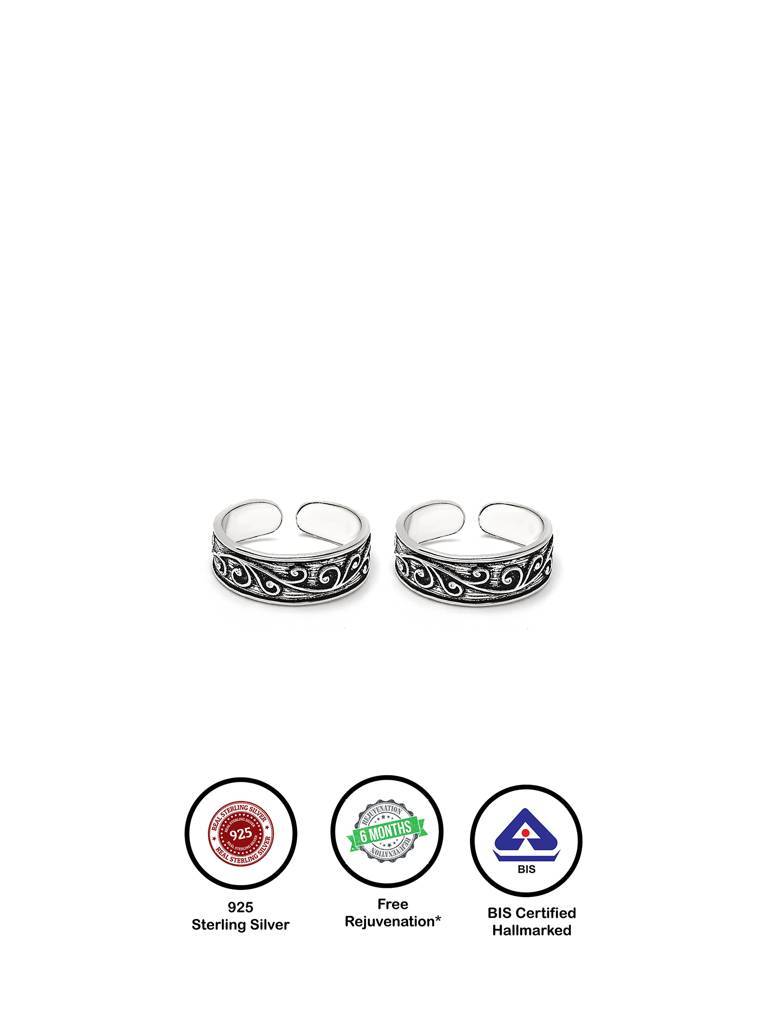 Silver Oxi Breeze Toe Rings : TR19