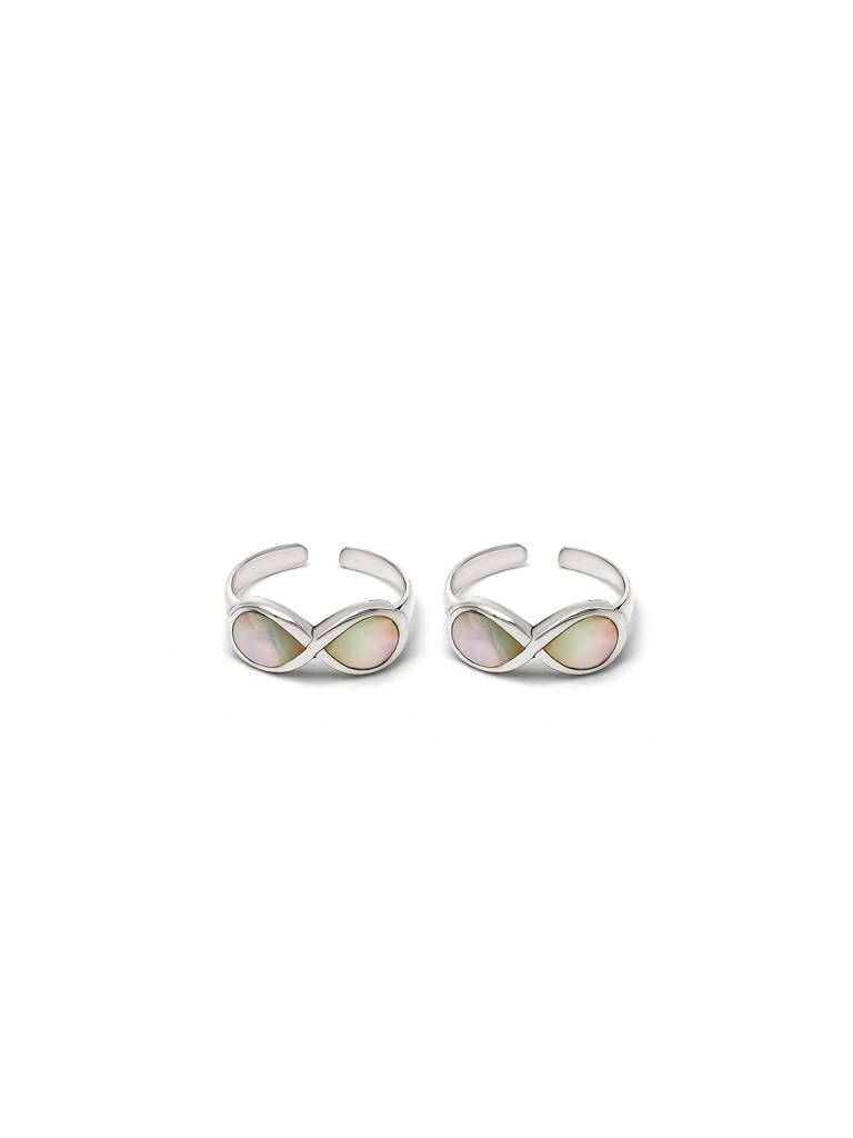 Silver Infinity Toe Rings (Mop) : TR28