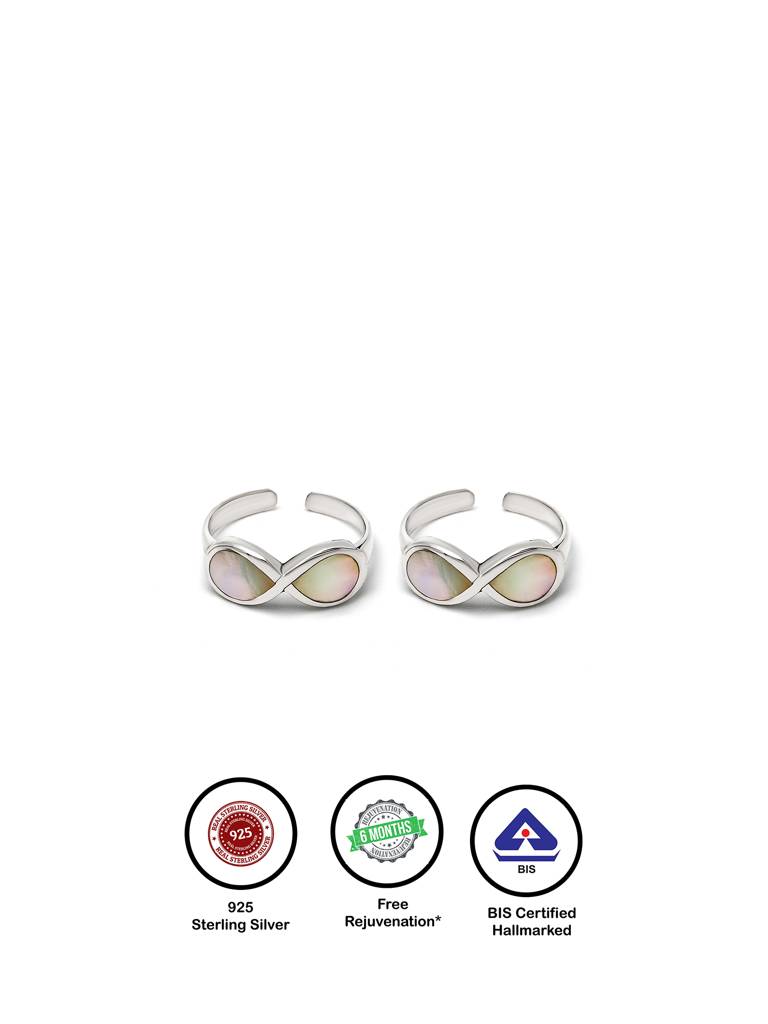 Silver Infinity Toe Rings (Mop) : TR28