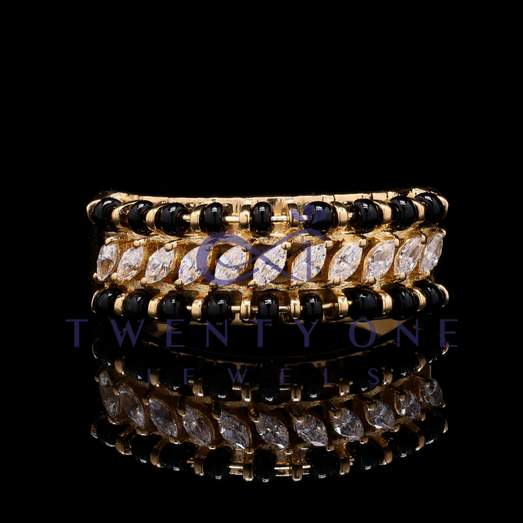 Gold Finish Tara Mangalsutra Ring On Pure 925 Silver : TR31014