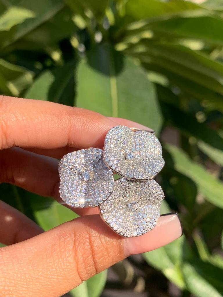 The Tri Floral Sandra Ring On 925 Silver 12 : TR31411