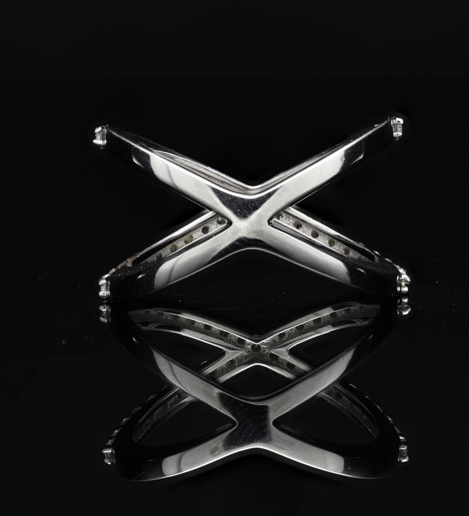 The Celina Cross Diamond Ring On Pure 925 Silver : TR31651