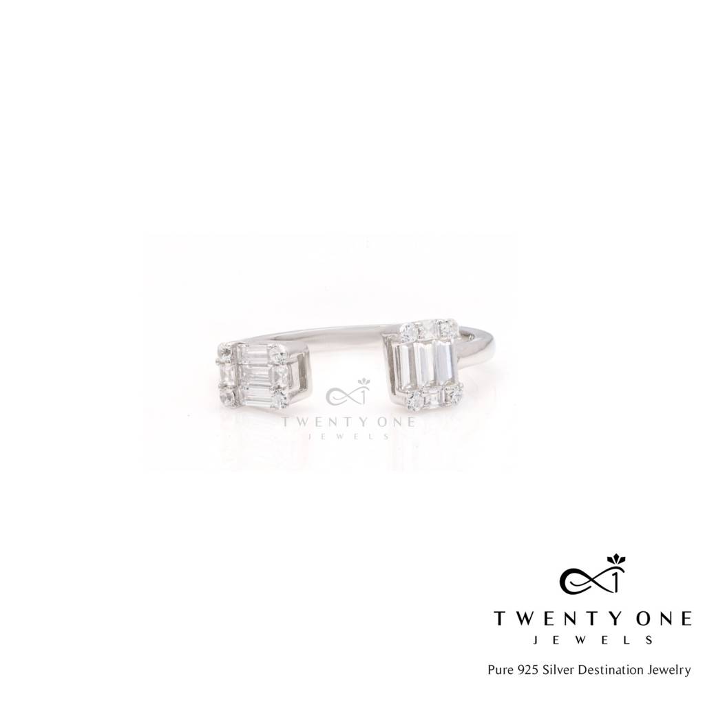 Semi Adjustable Tata Dual Facet Ring On Pure 925 Silver : TR31873