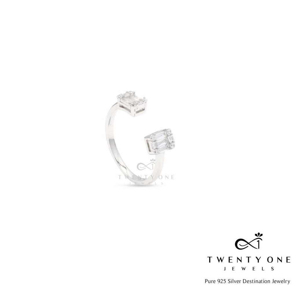Semi Adjustable Tata Dual Facet Ring On Pure 925 Silver : TR31873