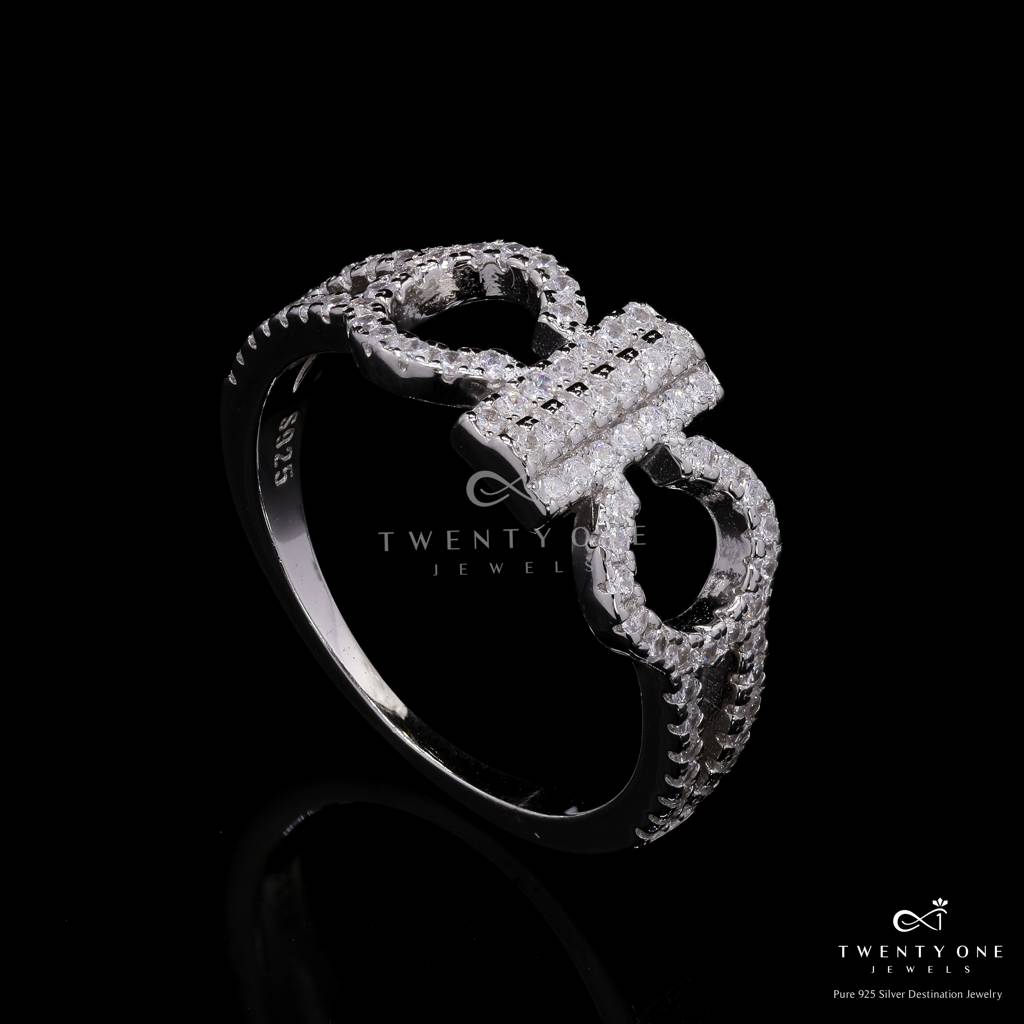 Luxrury Brand Inspired American Diamond Tasha Ring On Pure 925 Silver : TR32381