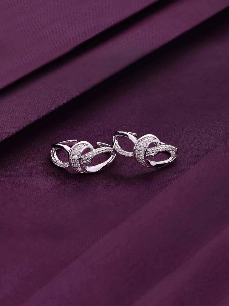 Stylish Knot Zircon Silver Toe Ring : TR57-S-NA