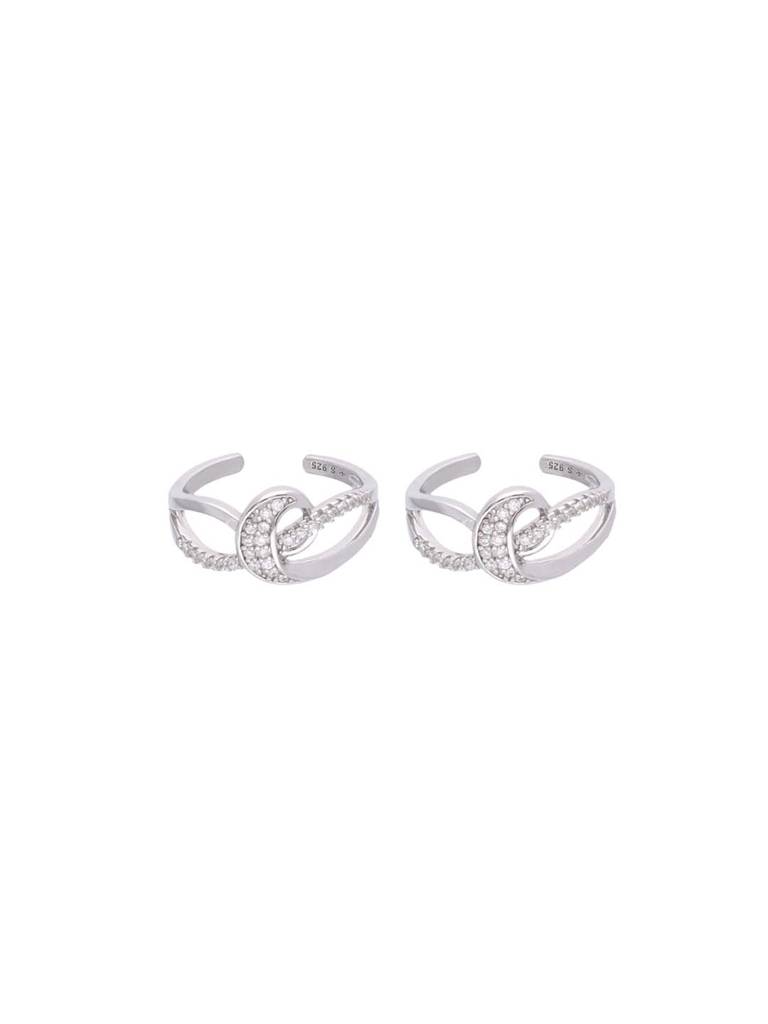 Stylish Knot Zircon Silver Toe Ring : TR57-S-NA