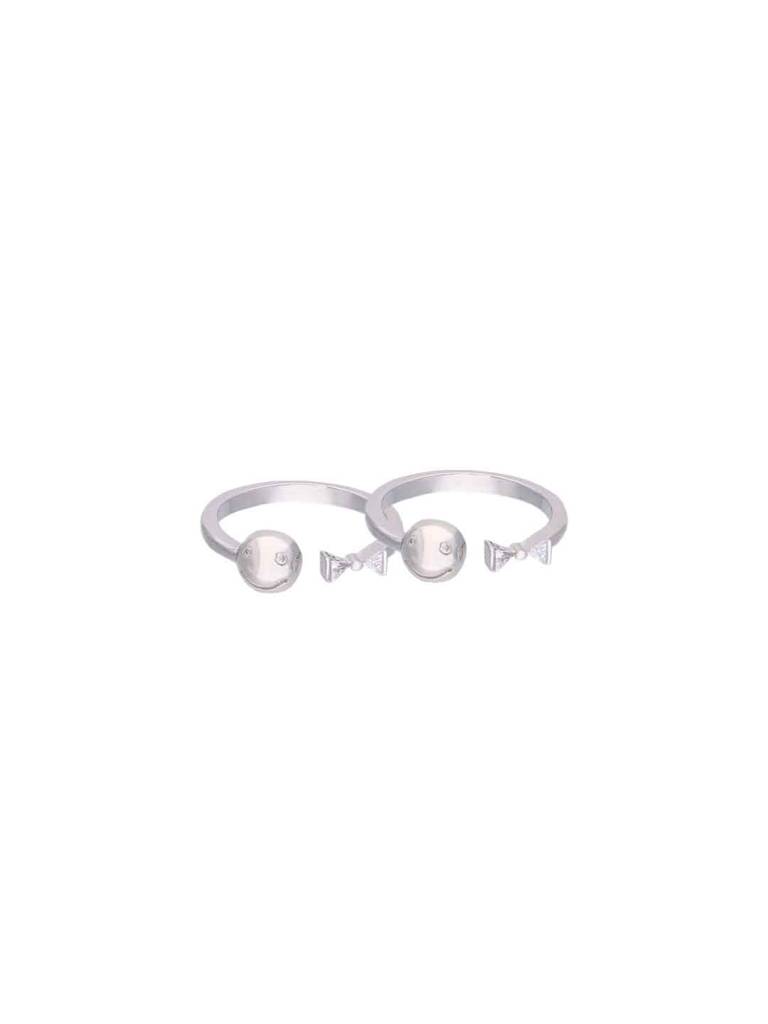 Sterling Silver Bejewelled Bow Silver Toe Ring : TR64-S-NA