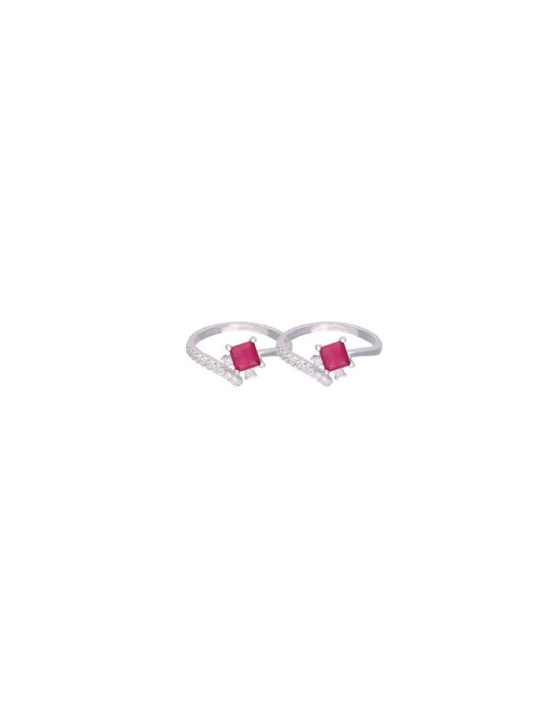 Sterling Silver Pink Trendy Silver Toe Ring : TR74-S-NA